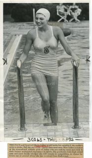 Gloria Callen swimmer in pool antique photo