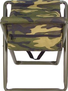 Military Style Outdoor Camp Folding Woodland Camo Chair Portable Stool 