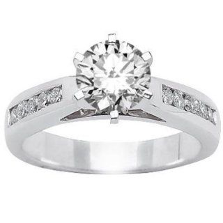 0.91 Carat 14k White Gold Classical Style Ring SI Clarity 