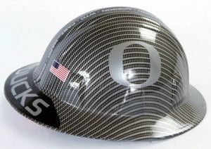 Oregon Ducks Silver Fan Hard Hat Carbon Fiber Finish
