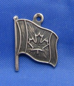 Silver Canada Flag Charm Marked Bmco Sterling