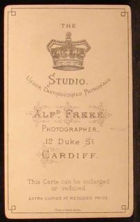 CDV Photo Woman Alfred Freke Cardiff England UK 1870s