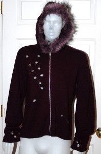 new carducci hooded sweater jacket bordeaux xl