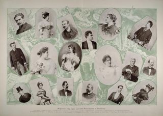 1899 Print German Opera Theatre Singers Paul Kalisch Original Historic 