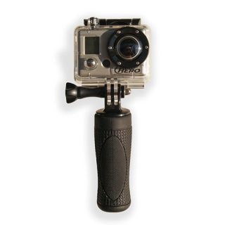 Pistol grip with GoPro tripod adapter/mount, and stainless steel nut.