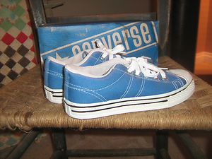 Vintage Converse Straight Shooters Youth Light Blue in Orig Box size 