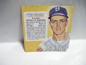 Carl Erskine   1954 Red Man Tobacco Card #NL 4 (Anderson, IN) Brooklyn 