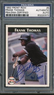 1992 Front Row 5 Frank Thomas PSA DNA Certified Authentic Auto 