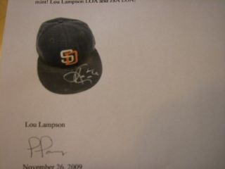 Ken Caminiti Game Used SIGNED1995 98 Padres Baseball Cap Letter of 