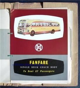 Metropolitan Cammell Weyman MCW Bus Coach Body Sales Brochures c1956 