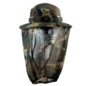  Hat with Camo Mosquito Netting Military Army Camouflage Jungle Hat 