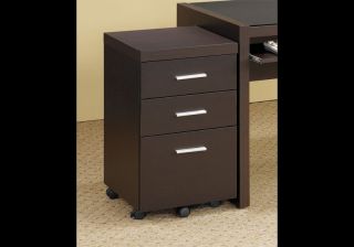 Cappuccino Wood Home Office Three Drawer File Cabinet