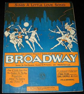 Broadway 1929 Women Dancing Love Song Art Music Sheet