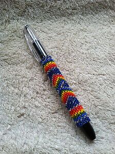 Native American Bead Work Peyote Stitch Beaded Pen Cover
