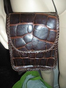 vintage early 1980s carlos falchi crocodile embossed leather handbag 
