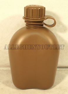US Military 1 Quart Qt Plastic Canteen USMC Coyote Tan BPA Free Made 