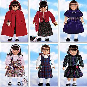 18 DOLL CAPE HOOD PARTY DRESS SWEATER TIGHTS SEWING PATTERN Butterick 