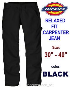 New Dickies Relaxed Fit Carpenter Work Duck Jeans Black