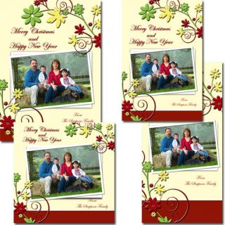 Christmas Greeting Photo Card Photoshop Templates Col 4