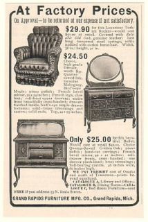 1905 Grand Rapids Furniture Co Rocker Dresser Buffet Ad