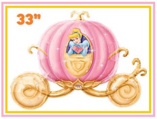 3pc Cinderella Carriage Disney Princess Birthday Party Mylar Balloon 