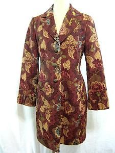 CAbi Carol Anderson Rose Bordeux Tapestry Coat Dress Size 10 Style 749 