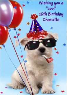Personalised Birthday Card Funny Dog Boy or Girl