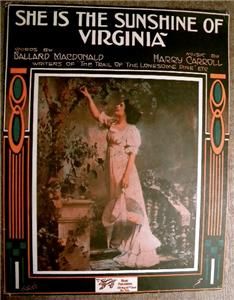   Music She Is The Sunshine of Virginia by MacDonald Carroll