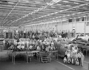 B24 Liberators Manufacturing Workers 1944 with the Lucky 7 8 x 10 