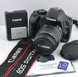 Canon Digital EOS Rebel XSi 450D 12 2 MP DSLR Camera Kit w EF s 18 