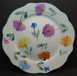 Canterbury Potteries Zinnia Dinner Plates Flowers