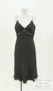 Carmen Marc Valvo Signature Black Polka Dot Lace Dress Size 8 New 
