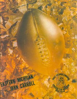 1967 Eastern Michigan vs John Carroll Football Program Homecoming 