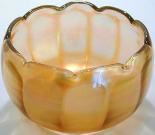 Vintage Iridescent Marigold Carnival Glass Bowl