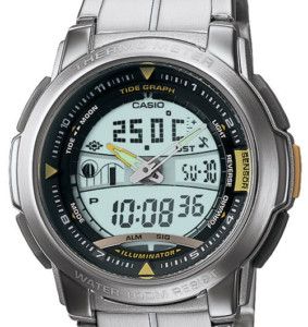 Casio Thermometer Tide Watch Stainless Steel Low Ship AQF100WD 9BV
