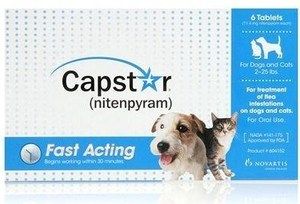 NOVARTIS CAPSTAR Dogs/Cats 2 25 lbs. FLEA Control 6 Tablets BRAND NEW 