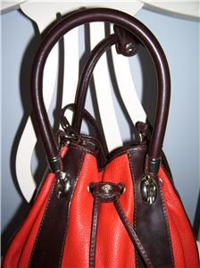 cristina bucket leather handbag purse made in italy euc