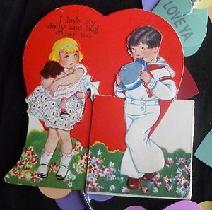 Carrington Vintage Valentine Sailor Girl with Doll ID Like to Hug You 