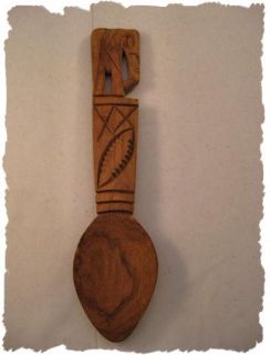 Wooden Wood Hand Carved African Elephant Spoon Decor