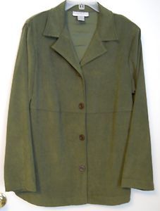    DRESS BARN WOMAN OLIVE GREEN COAT SIZE 1X CAREER BUSINESS TO CASUAL