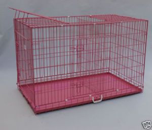 54 3DOOR Folding Dog Cat Crate Cage Kennel w Divider P