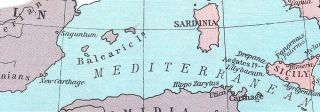 ROME & Carthage at beginning of 2nd Punic War, 218 BC, 1956 map