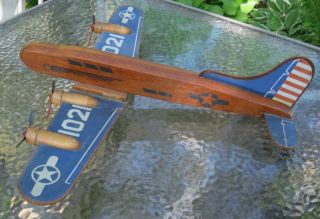 1940s WWII B17 Flying Fortress Wood Cass Toy Model Airplane 25 Bomber 