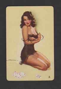 1945 Girlie calendar card Earl MacPherson Joseph Gluck New York vtg 