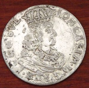   Lithuania 1661 TT 6 Groschen Johann Casimir VF Silver C2659
