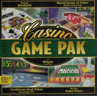 Masque Casino Game Pak PC CD Blackjack Video Poker Caribbean Stud More 