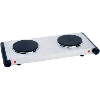 Portable Double Burner Electric Hotplate Countertop Smooth Cooktop 