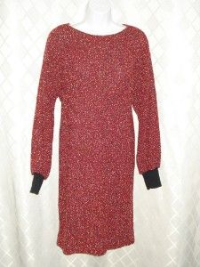 CASTLEBERRY Garnet & Black Boucle Knit Dress Size 6 A Beauty