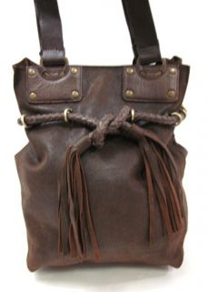 you are bidding on a carla mancini brown leather tassle shoulder 