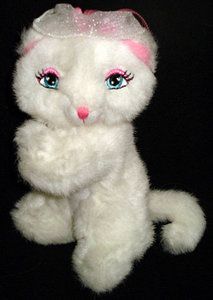 Small Barbie White Plush Kitty Cat Spring Paws 7 Inches